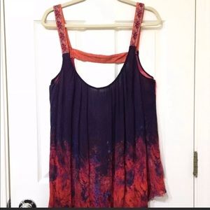 Free people boho bar back tie dye tank